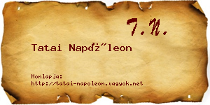 Tatai Napóleon névjegykártya